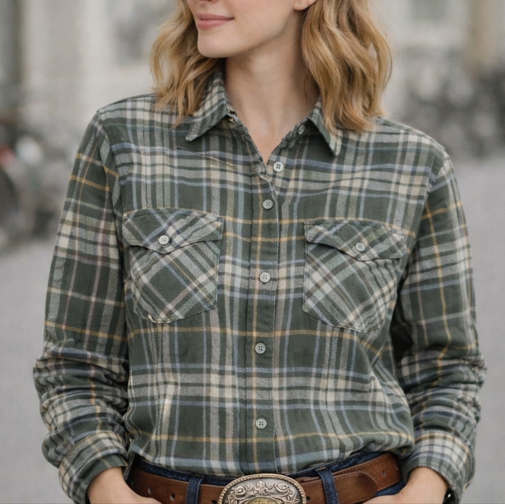 Green Cotton Flannel